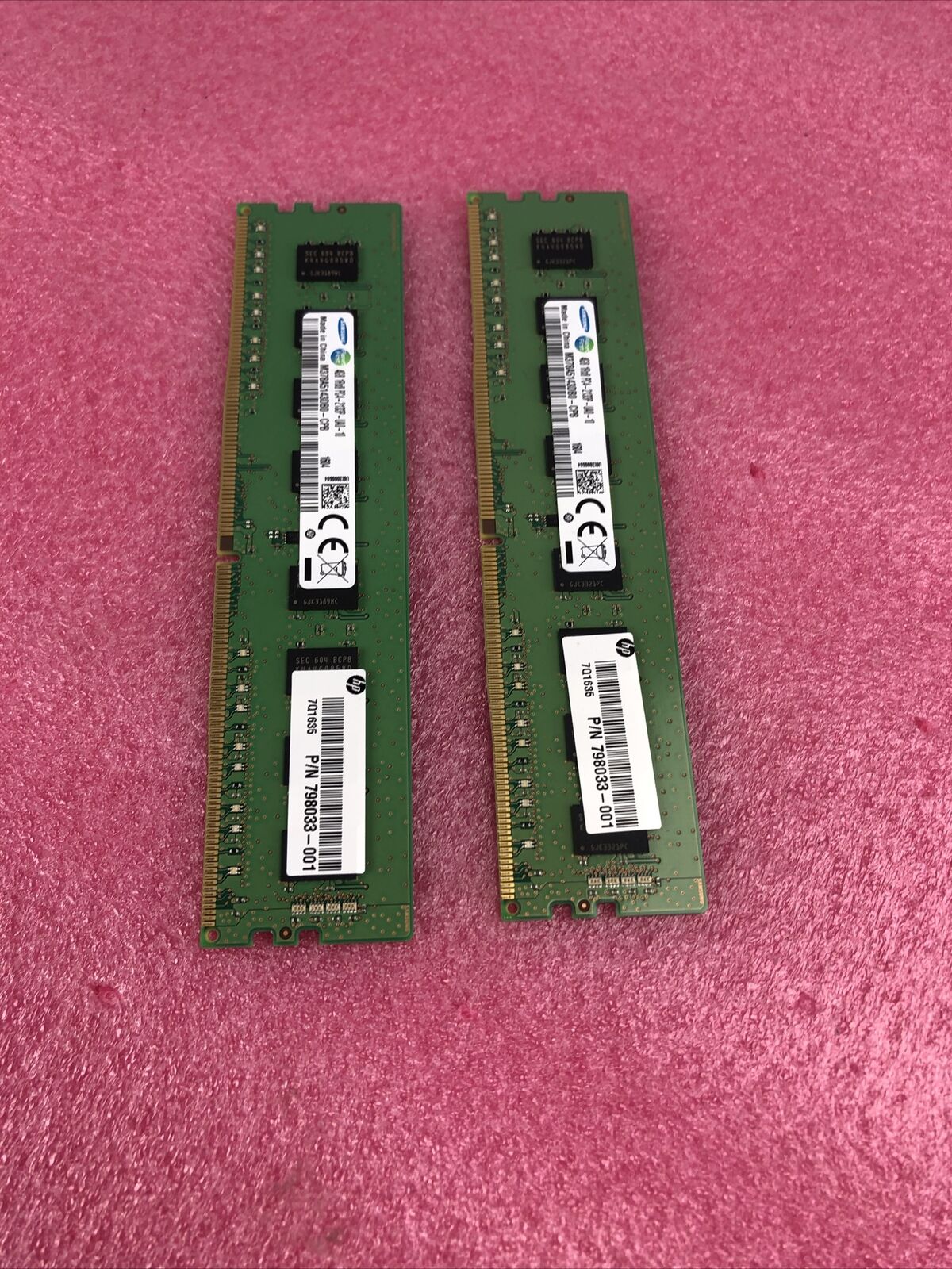 (lot of 2) HP 798033-001 SAMSUNG M378A5143DB0 4GB RAM DDR4 2133MHz