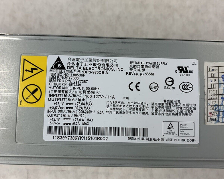 Delta Electronics DPS-980CB A 980W Server Power Supply PSU  39Y7386