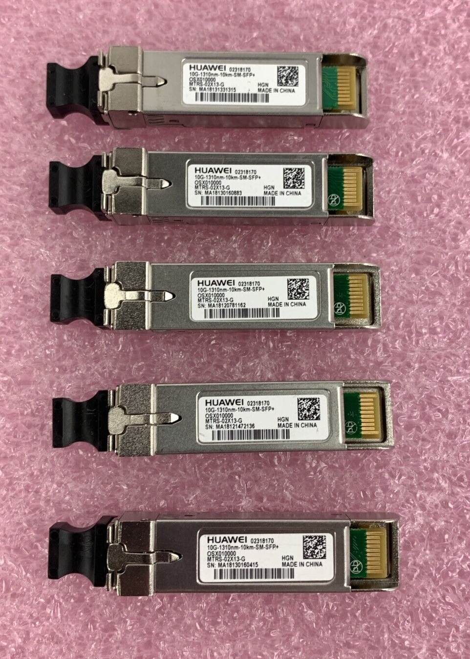 Lot of 5 HUAWEI 10G-1310nm-10KM-SM-SFP+ 34060742 SMF 1310nm 10KM Optical Module
