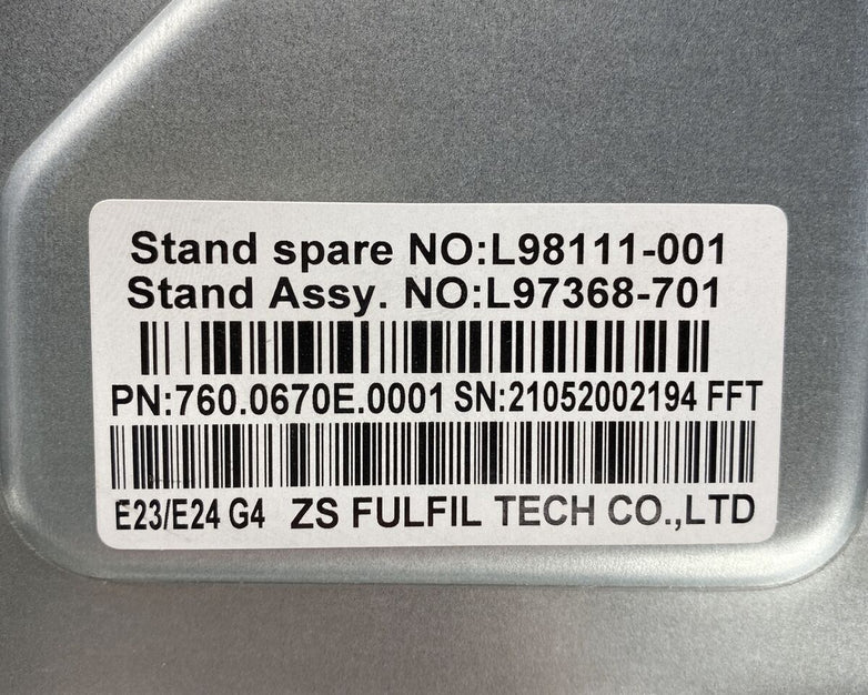 HP L98111-001 Silver Monitor Stand 760.0670x for E23 E24 G4 FFT-ZS