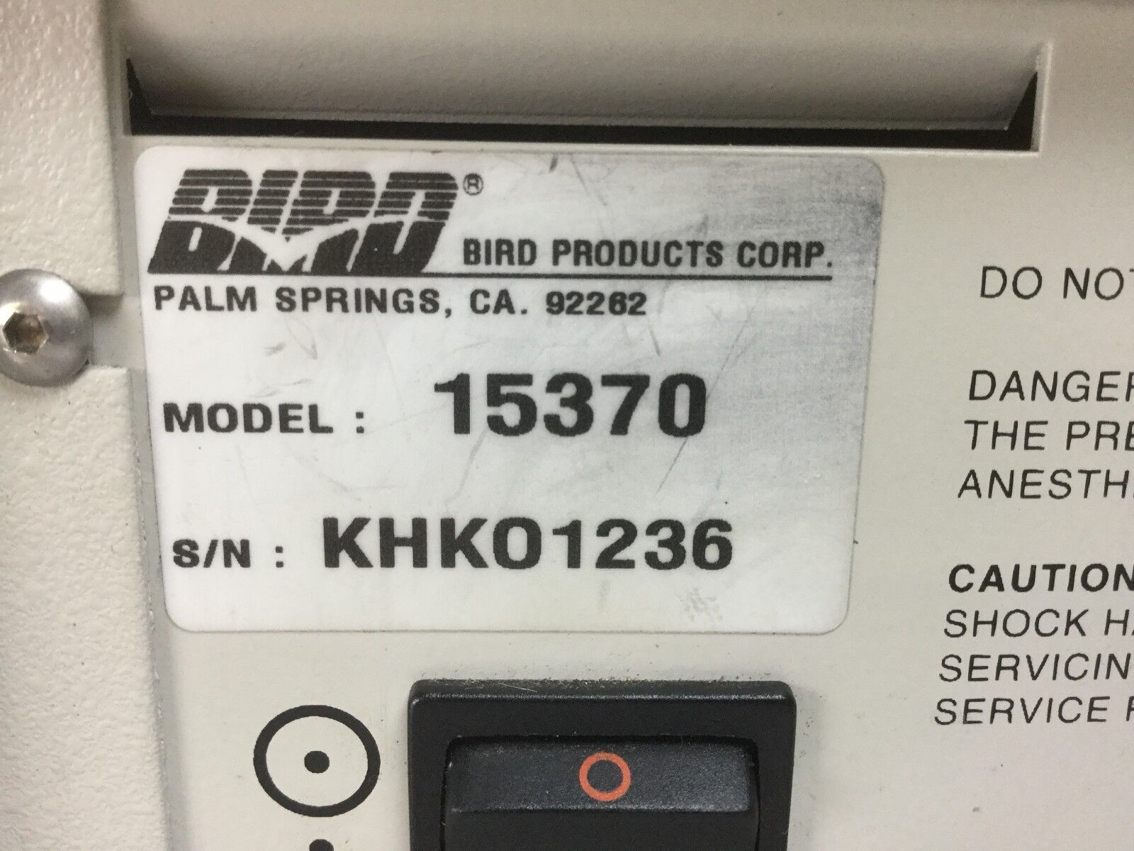 Bird Partner IIi Monitor 15370  Untested  Powers On Includes Power Cord