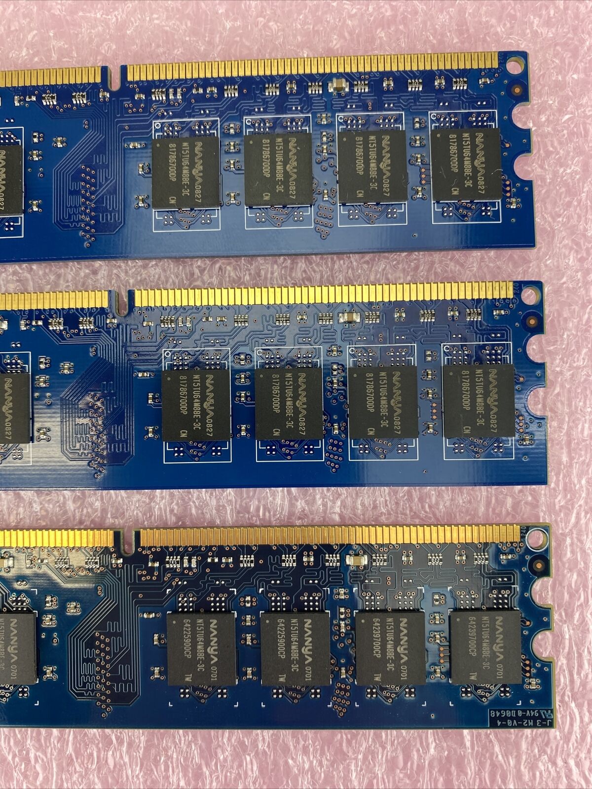 3x 1GB Nanya NT1GT64U8HB0BY-3C 2Rx8 PC2-5300U DIMM 240pin CL5 1.8V Non-ECC DDR2