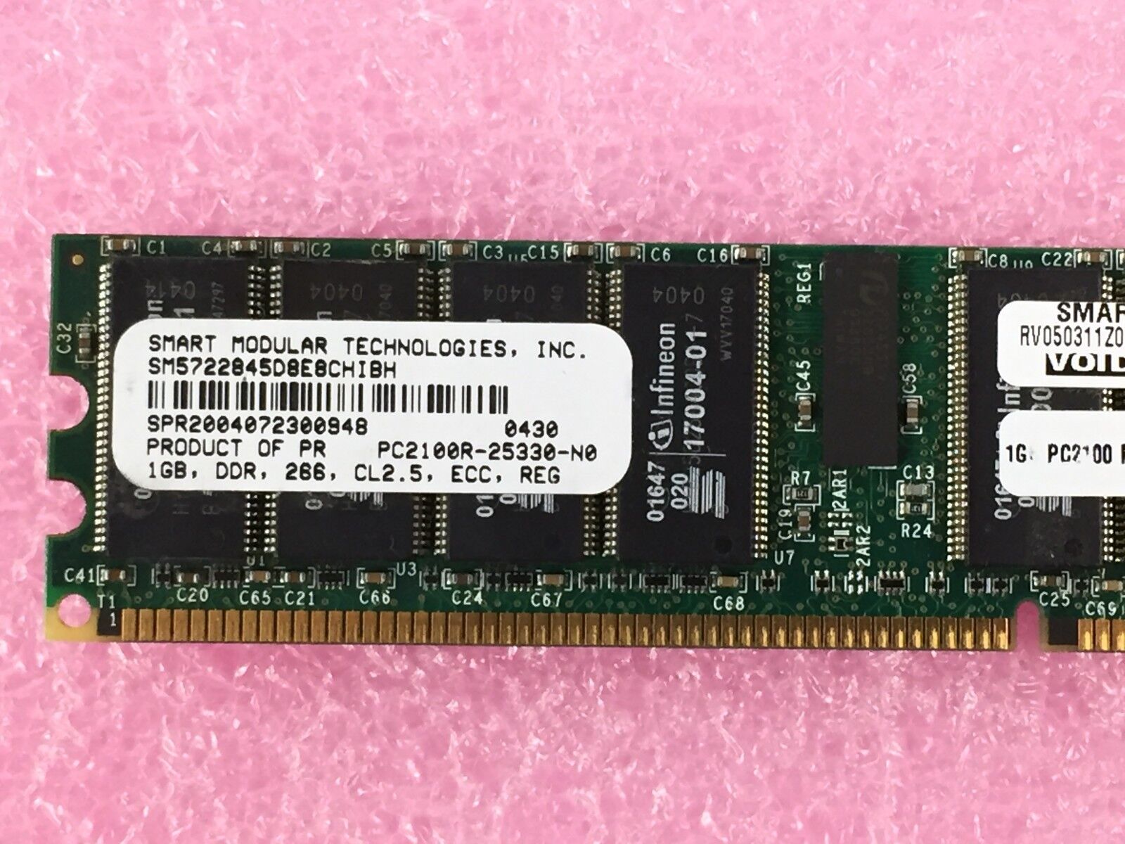 Smart Modular Technologies SM5722845D8E8CHIBH PC2100R-25330-N0 ECC REG DDR