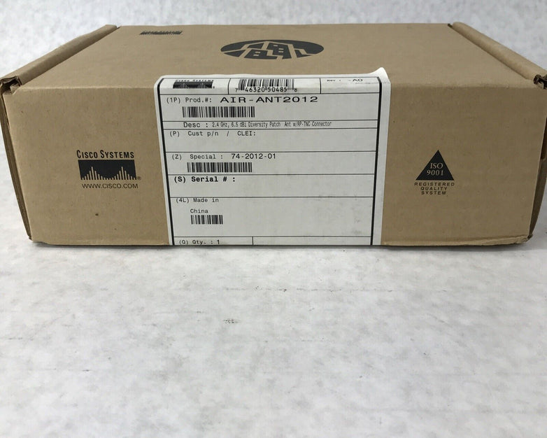 Cisco Systems AIR-ANT2012 2.4GHz 6.5dBi Diversity Patch Ant w/ RP-TNC Connector