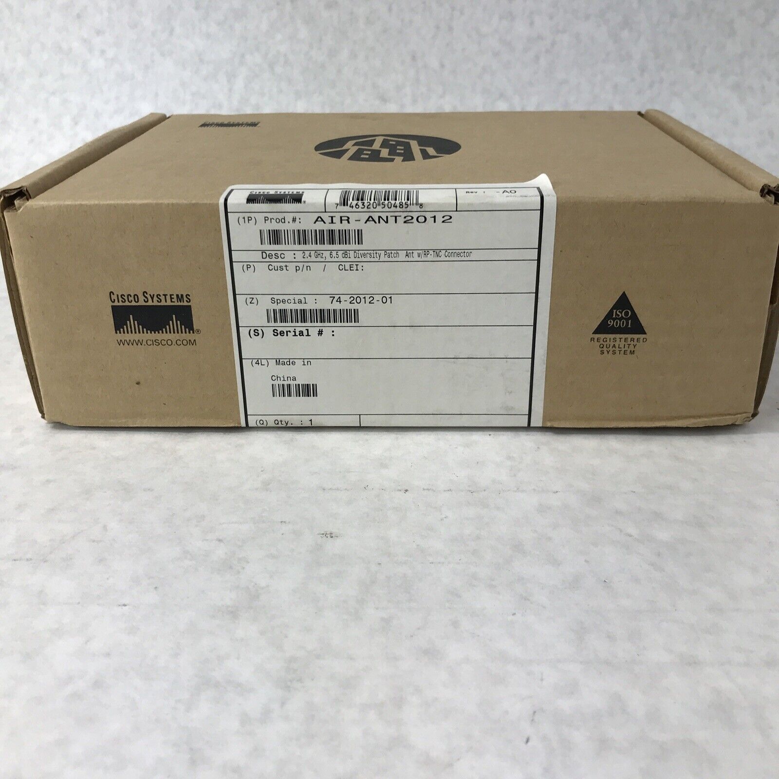 Cisco Systems AIR-ANT2012 2.4GHz 6.5dBi Diversity Patch Ant w/ RP-TNC Connector