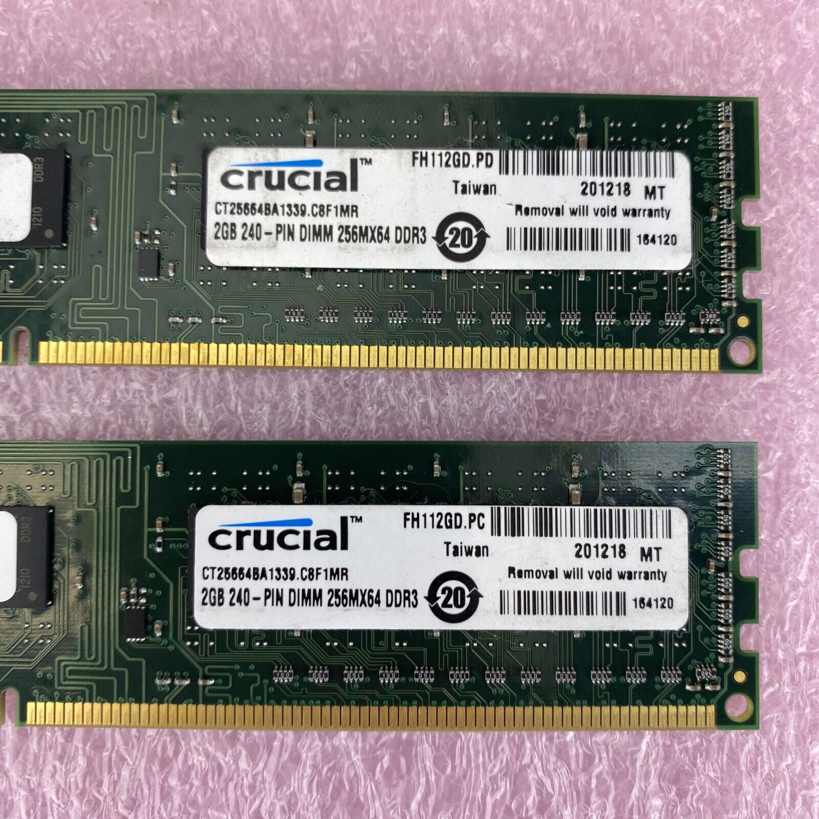 2x 2GB Crucial CT25664BA1339.C8F1MR PC3 10600 1333Mhz DDR3