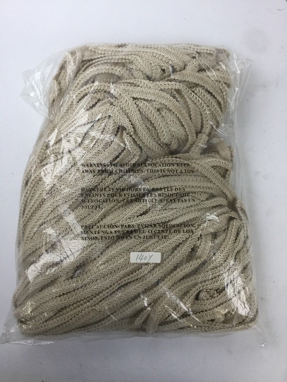 Beige Braided 140 Yards Gimp Vintage Trim, NEW