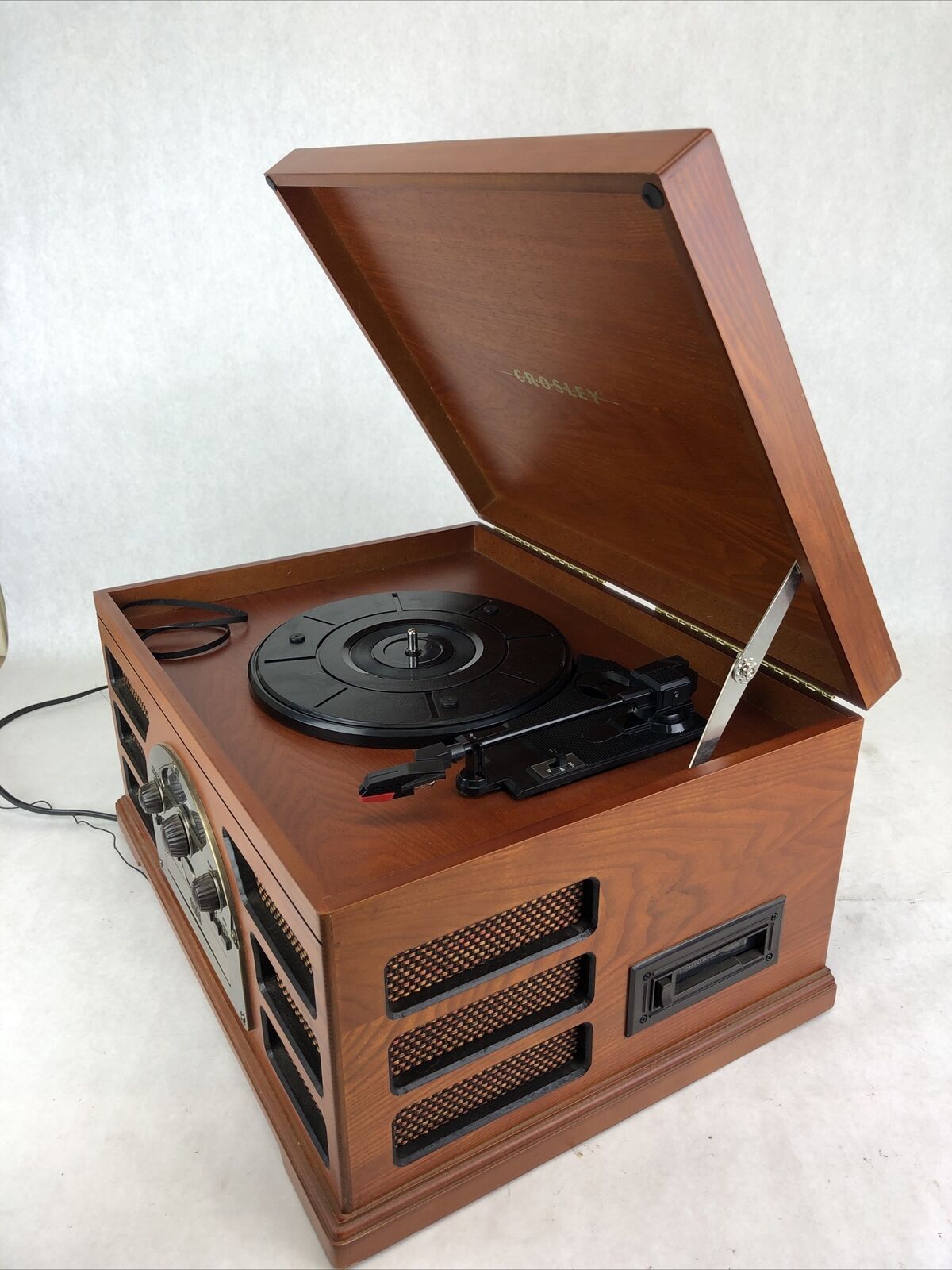 Crosley CR66 Wood Finished Retro Record Player - Light Brown