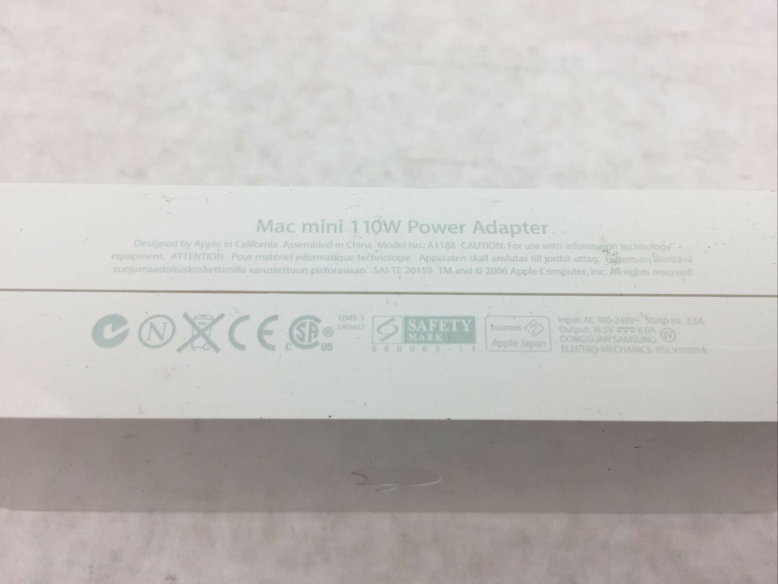 Apple A1188 AC Power Adapter 18.5V 6.0A 110W for Mac Mini OEM