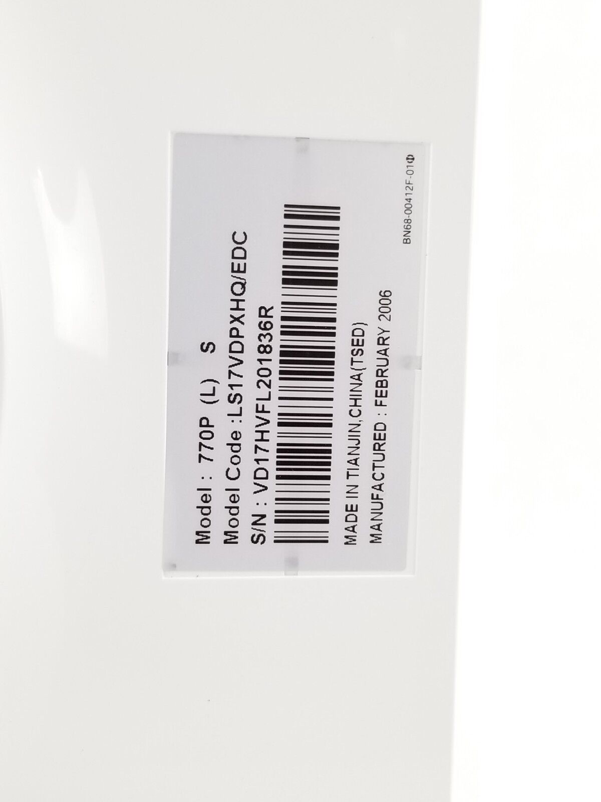 Samsung Syncmaster 770p 17" 1280 X 1024