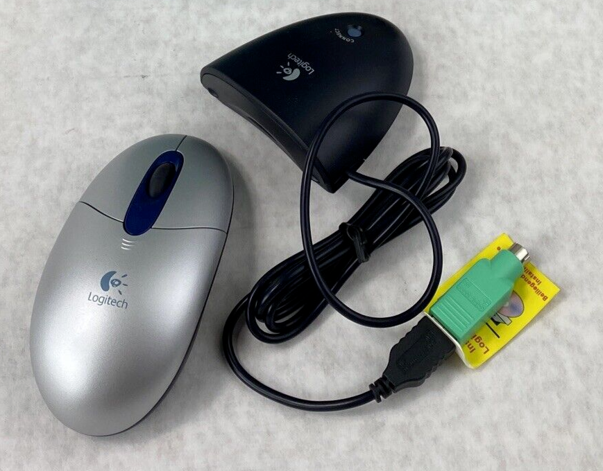 Logitech 831141-0000 Wireless Cordless Mouse Receiver C-BA4-MSE w/ PS/2 Adapter