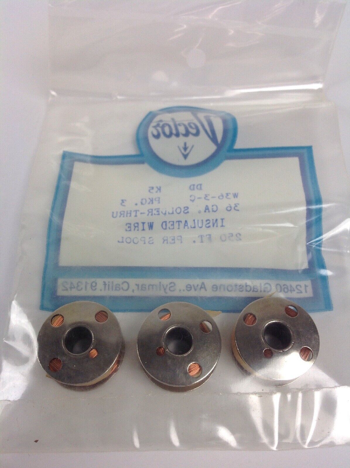 Vector W36-3-C Insulated Solder-Thru Copper Wire 3 Spools of 250 ft. DD K5