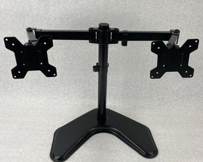 Wali MF002 Free Standing Fully Adjustable Dual LCD Monitor Desk Mount