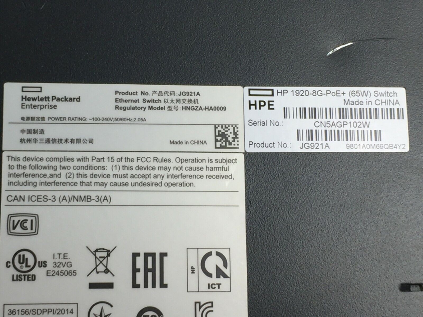 HP 1620-8G JG912A Managed Switch Reset to Factory Default Includes Power Cord