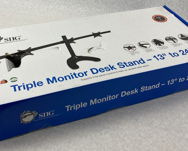 SIIG Triple Monitor Desk Stand for 13" to 24" Displays ACN1352X CE-MT1812-S1