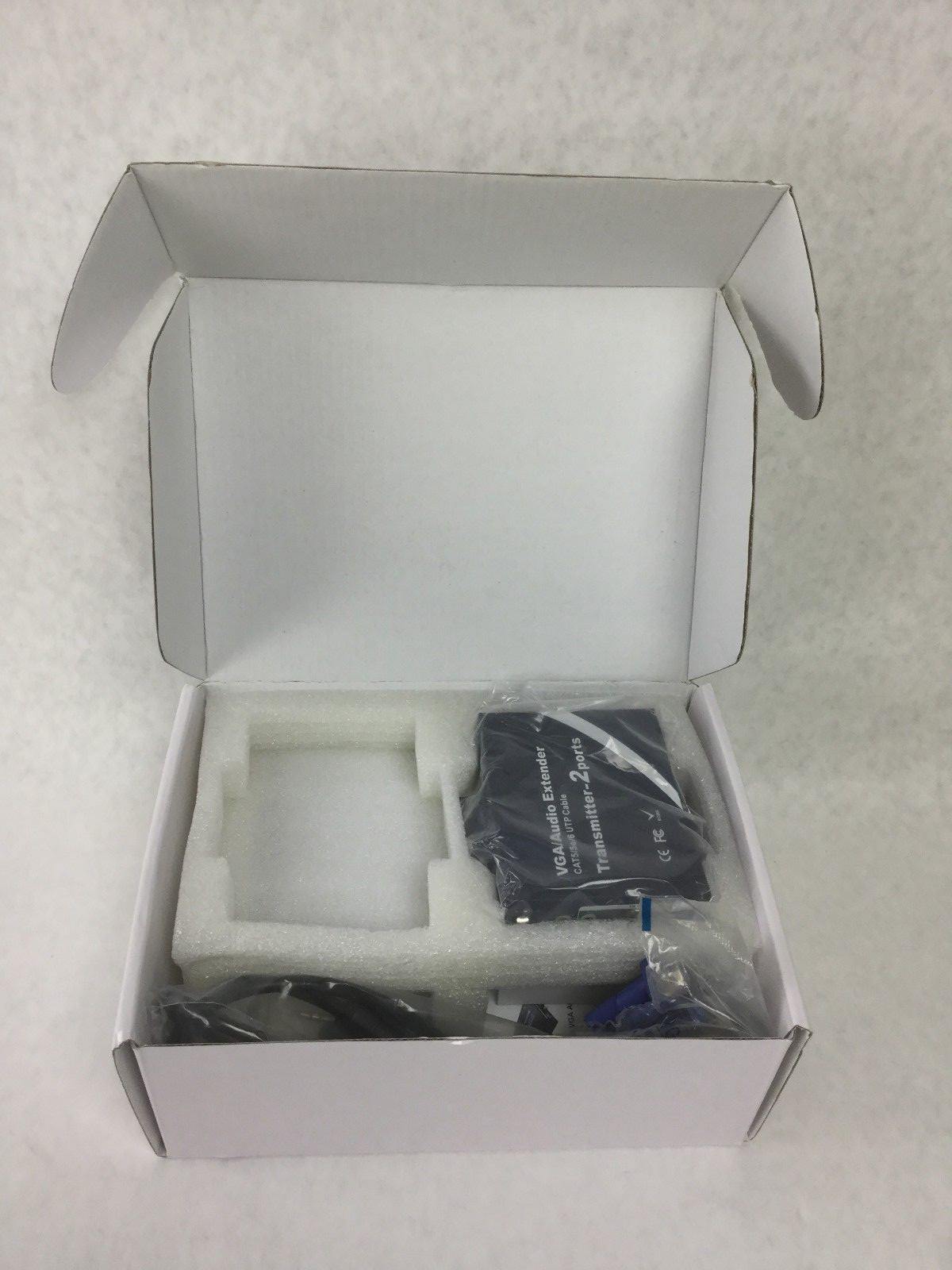 VGA/Audio Extender 1Transmitter-2ports(CAT5/5e/6 UTP Cable)w/Power Supply&Cables