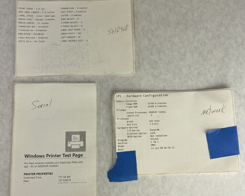 Intermec PM4i EasyCoder USB Ethernet Thermal Barcode Label Printer TESTED FAIR