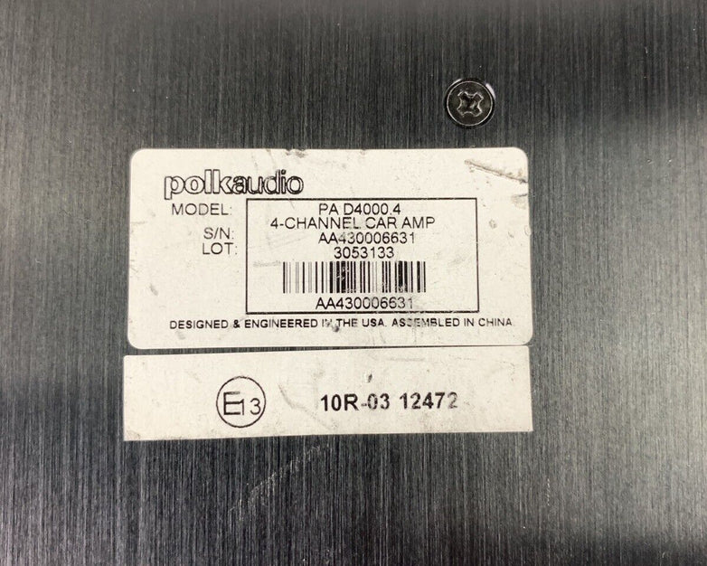 Polk Audio PAD4000.4 4-Channel 800 Watt Car Audio Amplifier For Parts and Repair