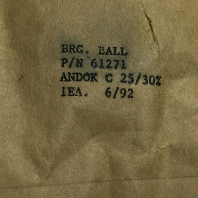 Ball Bearing P/N 61271 ANDOK C 25/30%  NOS