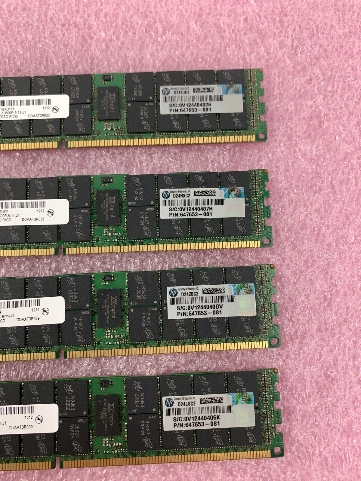 Lot of 4 Mircron 16GB 2RX4 PC3L-12800R MT36KSF2G72PZ-1G4D1HF SERVER RAM