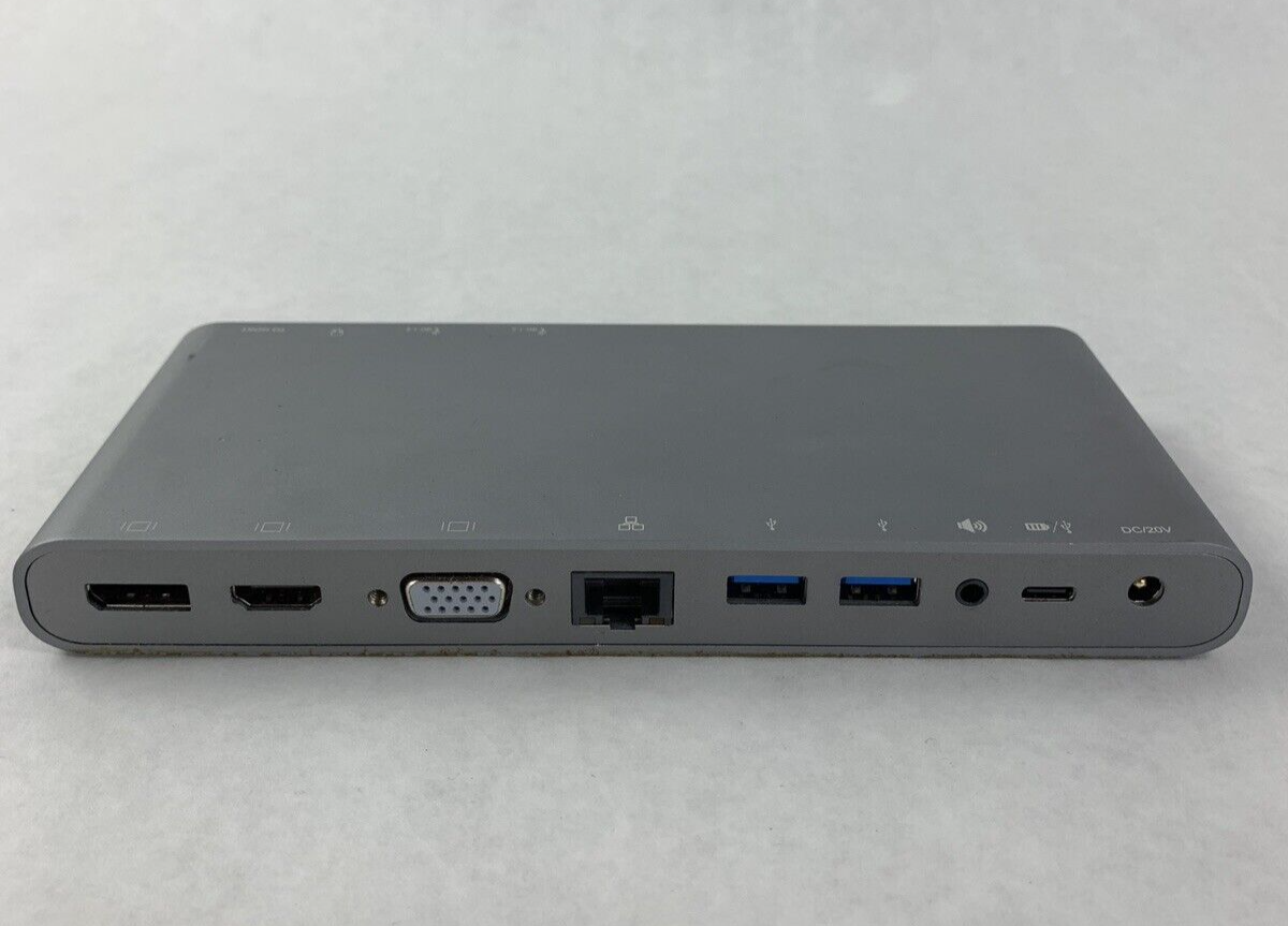 Monoprice USB-C Dual-Monitor Docking Station 100W  29434 w/ Power Supply