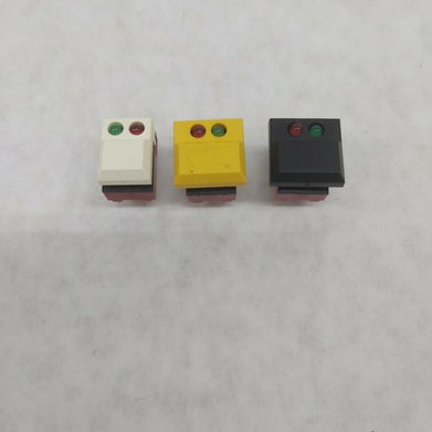 C&K Dual Green LED Lighted Momentary Pushbutton Switch PC Pins NOS Series MP01