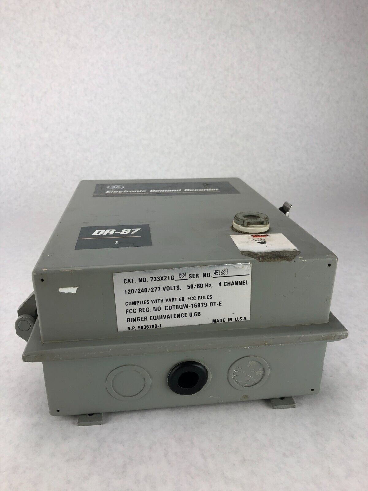 General Electric DR-87 733X21G004 4 Channel Electronic Demand Recorder