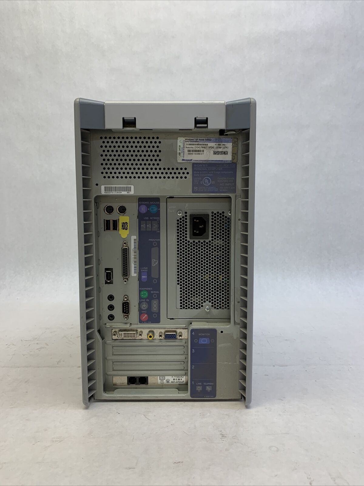 Sony PCV-RX560(OC) MT Intel Pentium 4 1.7GHz 256MB RAM No HDD No OS Bad Cap