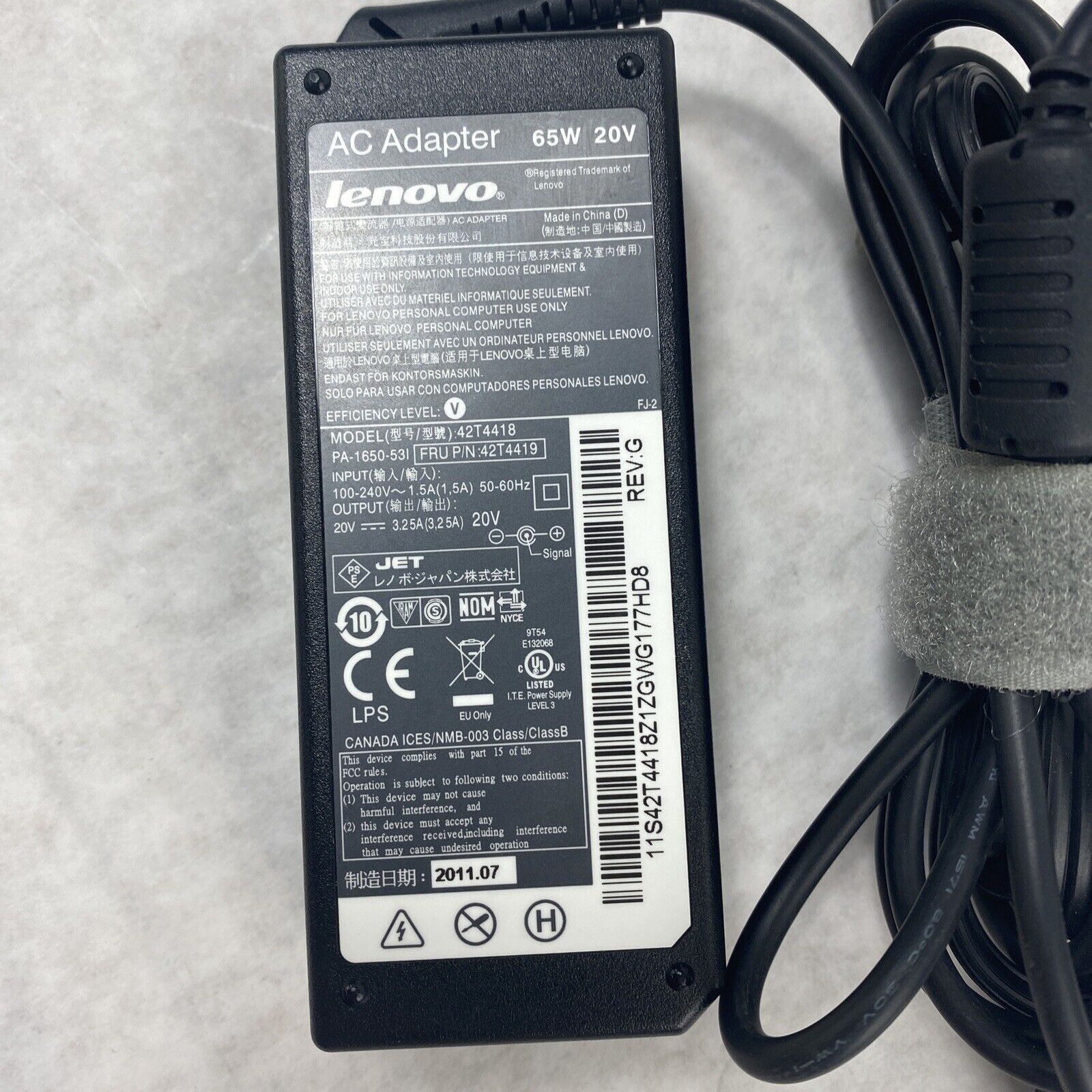 Lenovo 42T4418 AC Adapter Charger for Thinkpad L410 L420 L421 L430 L510