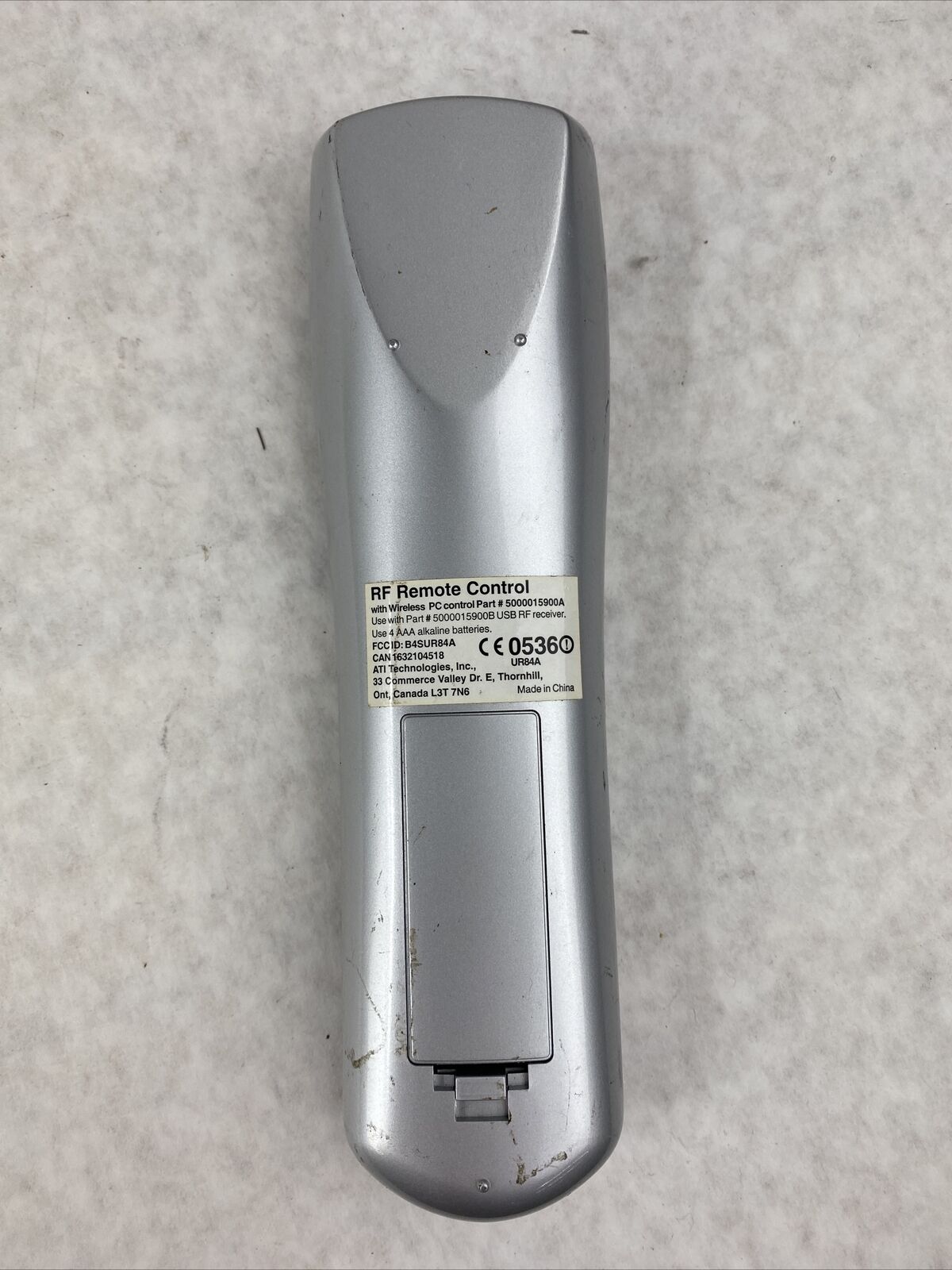ATI 5000015900A Grey RF Wonder Remote Control TV Video Audio Access TESTED