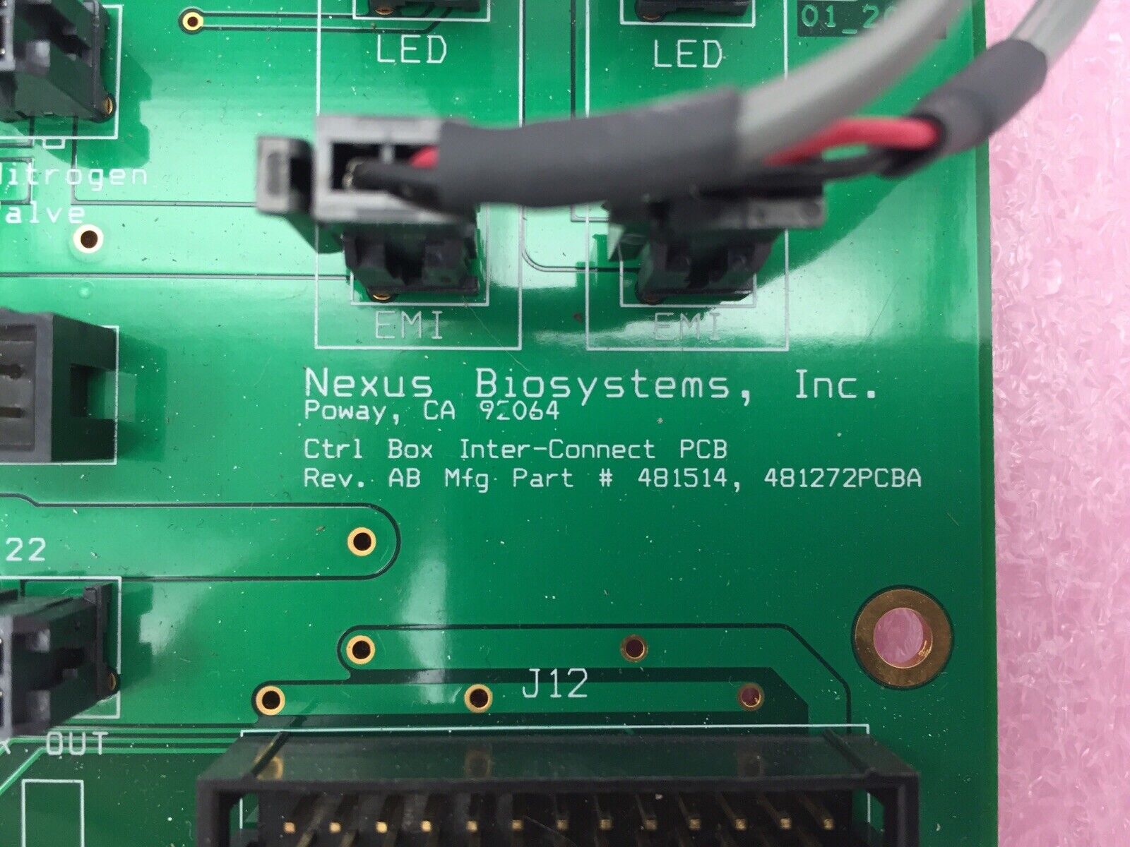 Nexus BioSystems 481514 PCB - Rev. AB - Replacement Part