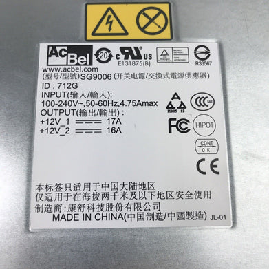 AcBel SG9006 240V 60Hz 4.75A 400W Server Power Supply 071-000-539-00