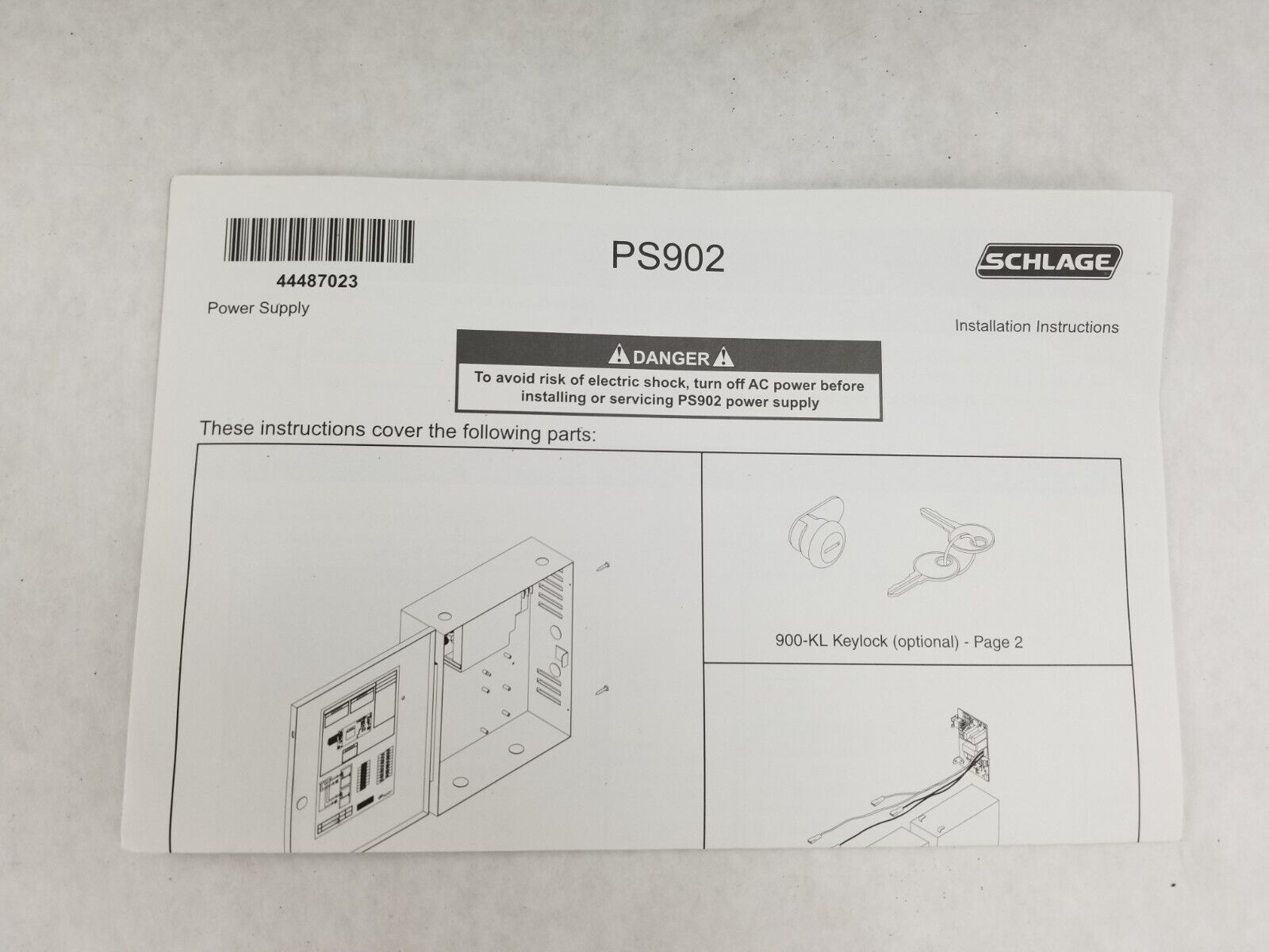 ALLEGION SCHLAGE PS902-2RS-FA Base Power Supply,2A,12/24VDC 2-Relay W/FA