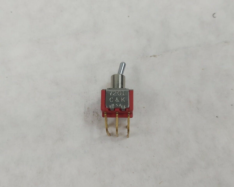 C&K DPDT Toggle Switch 2 Position ON/ON 7201 Series (Red) Lot of 2