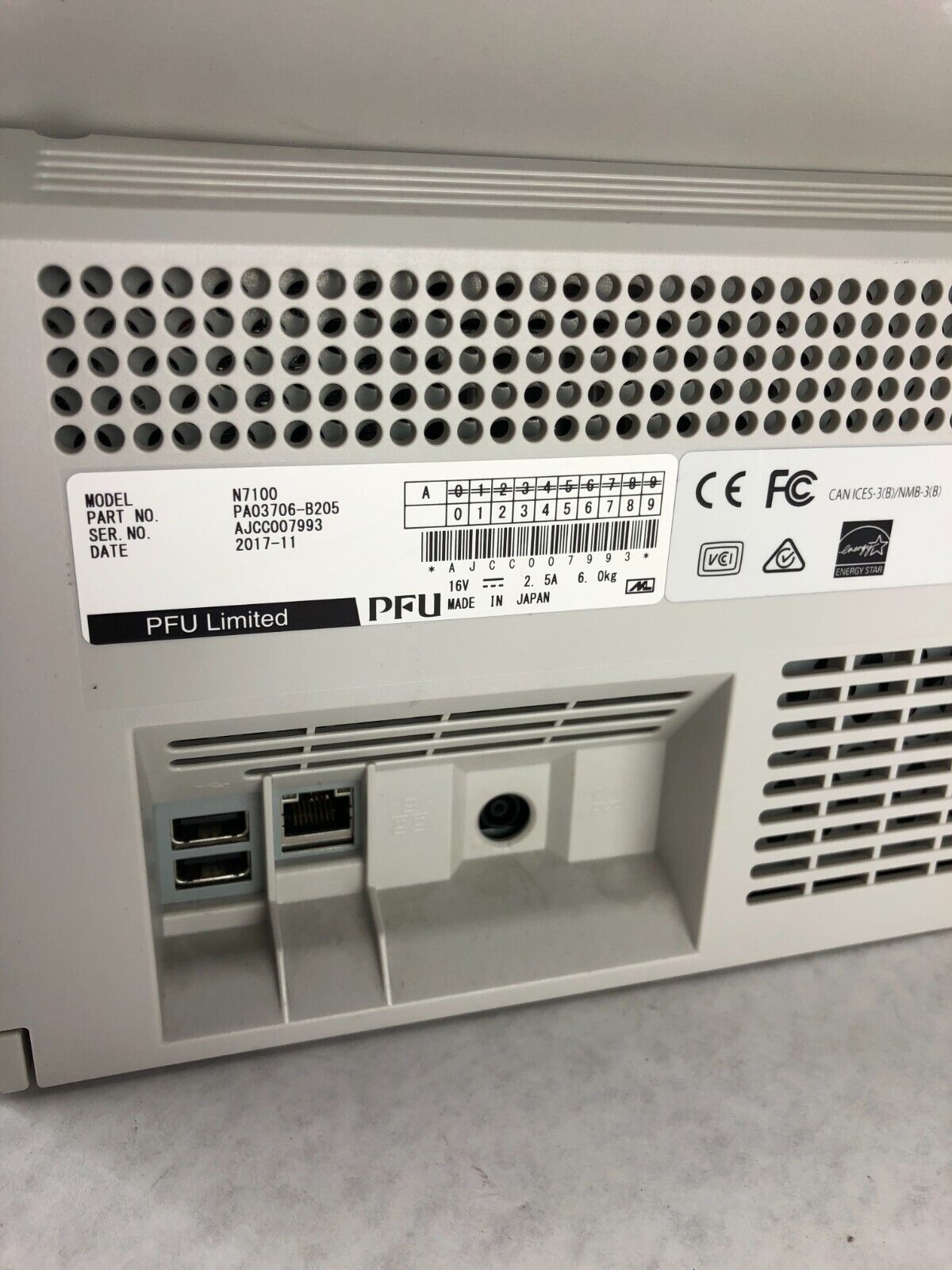 Fujitsu N7100 Network Document Scanner - Parts or Repair