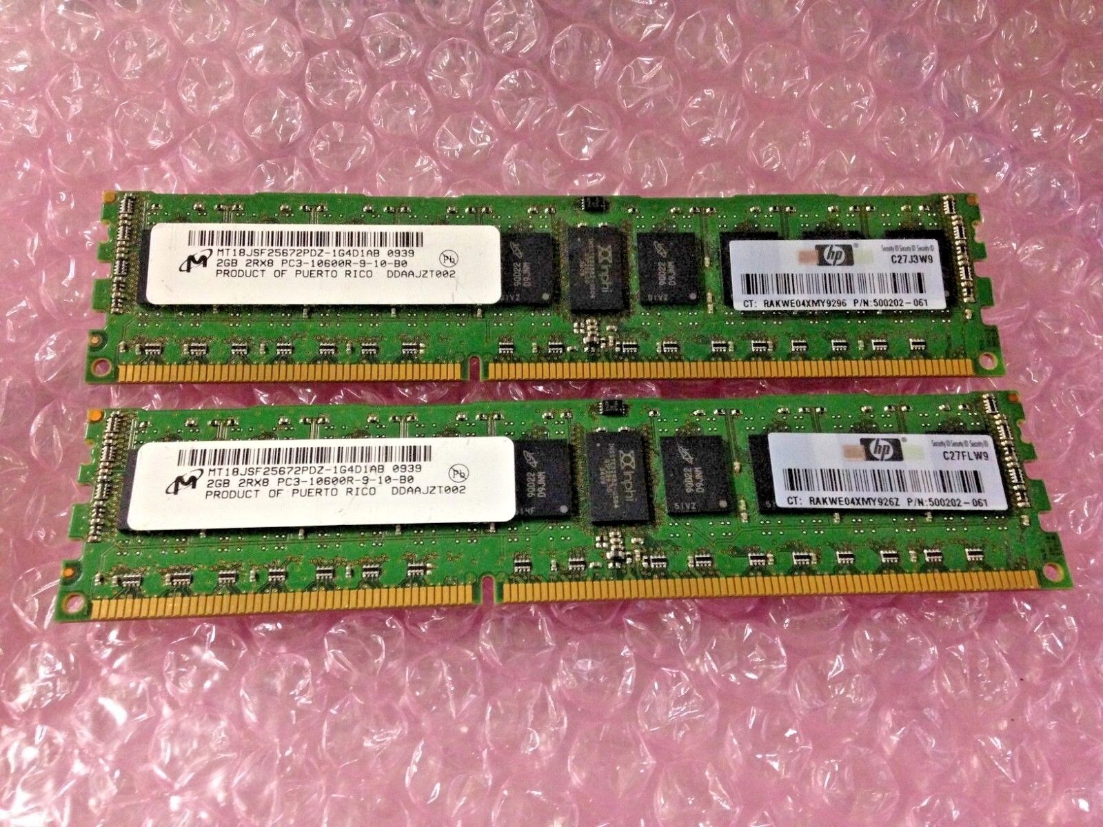 Micron 4GB (2x2GB) PC3-10600R DDR3 Server RAM MT18JSF25672PDZ-1G4D1AB