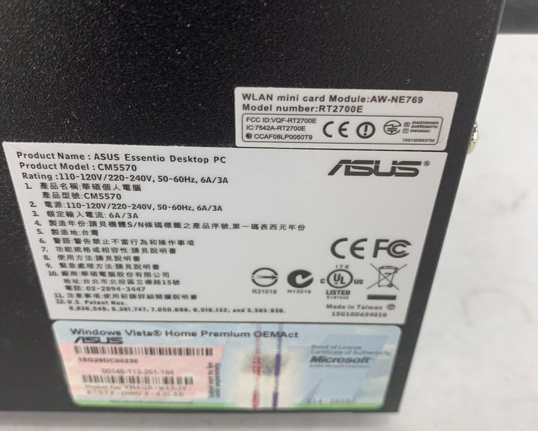 ASUS CM550 MT Intel Pentium Dual-Core E5300 2.6GHz 6GB RAM No HDD No OS