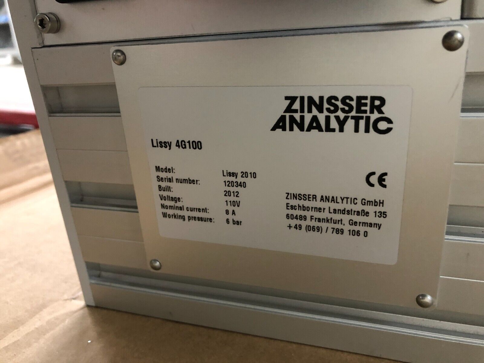 Zinsser Analytic Speedy Automated Solid Phase Extraction System Lissy 2010 4G100