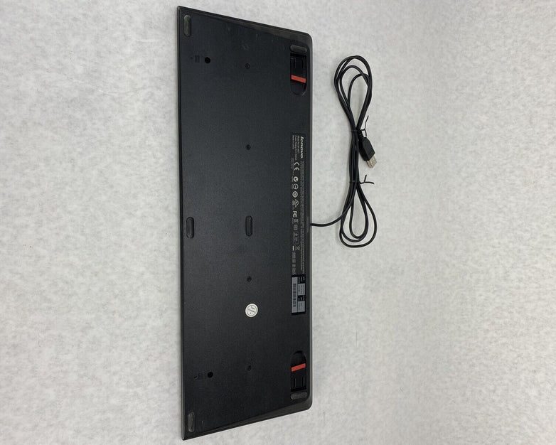 Lot of 5 Lenovo KU-0989 Slim Wired USB Computer Keyboard 54Y9489 Black