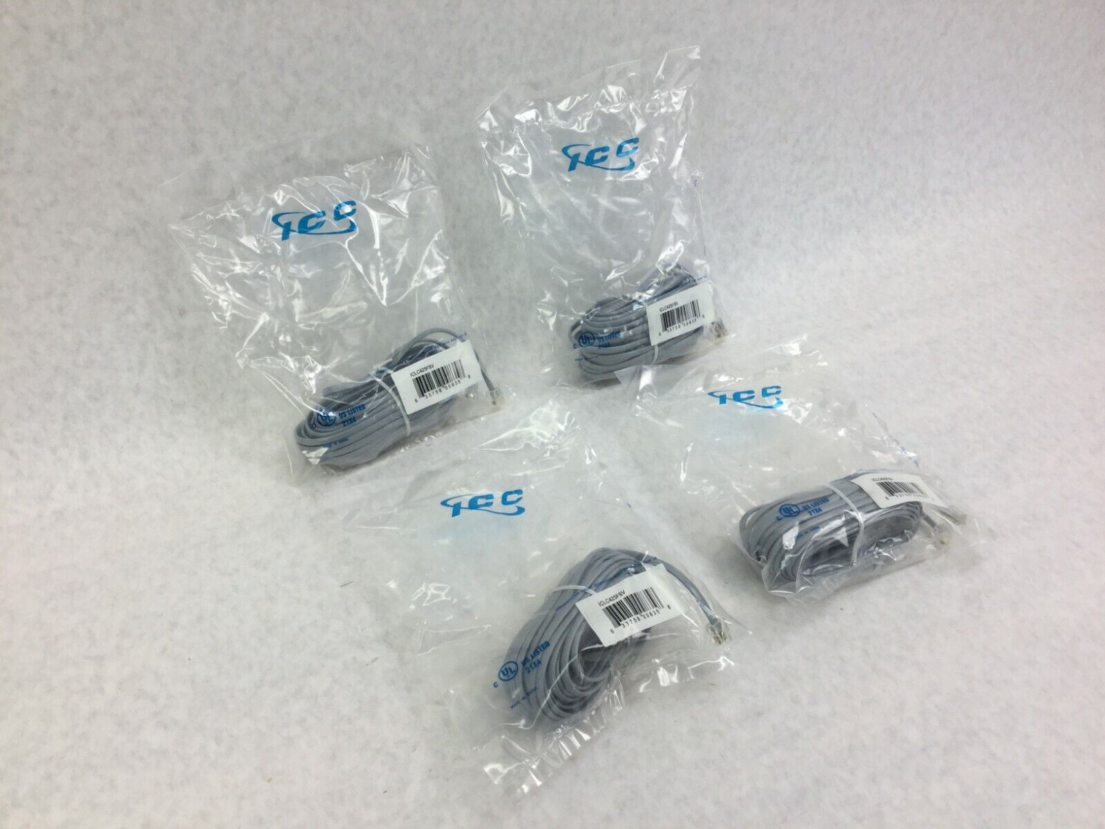 ICC ICLC425FSV 25' ft  Flat Line Cord   Lot of 4   Sealed Packages