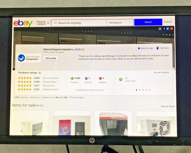 Lot(2) HP E231 EliteDisplay 23inch Monitors 1080p DisplayPort VGA DVI-D Grade B
