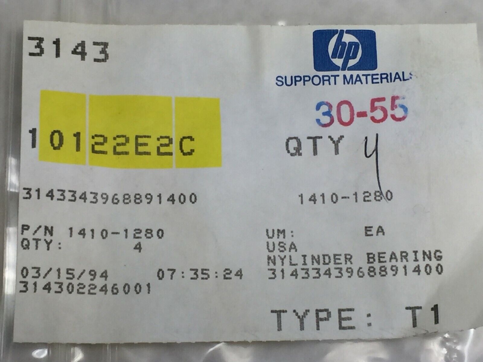 OEM HP Agilent Nylinder Bearings 1410-1280   Lot of 4   NOS
