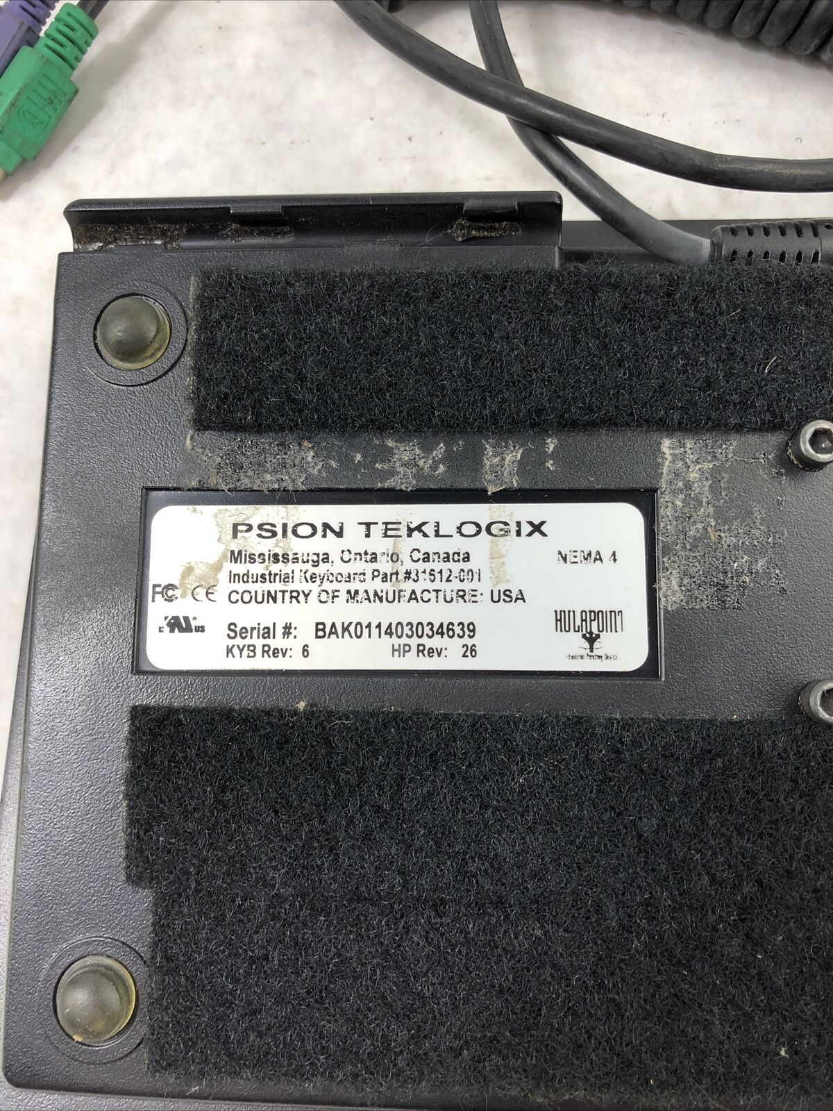 Psion Teklogix Black Wired Keyboard 8570 P/N: 31512-001