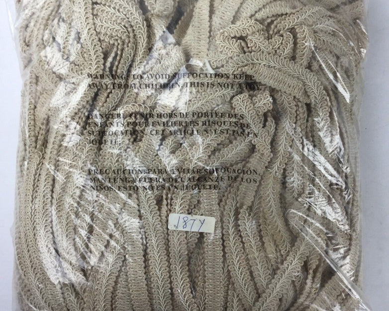 Beige  187 Yards Gimp Braided Vintage Trim, NEW
