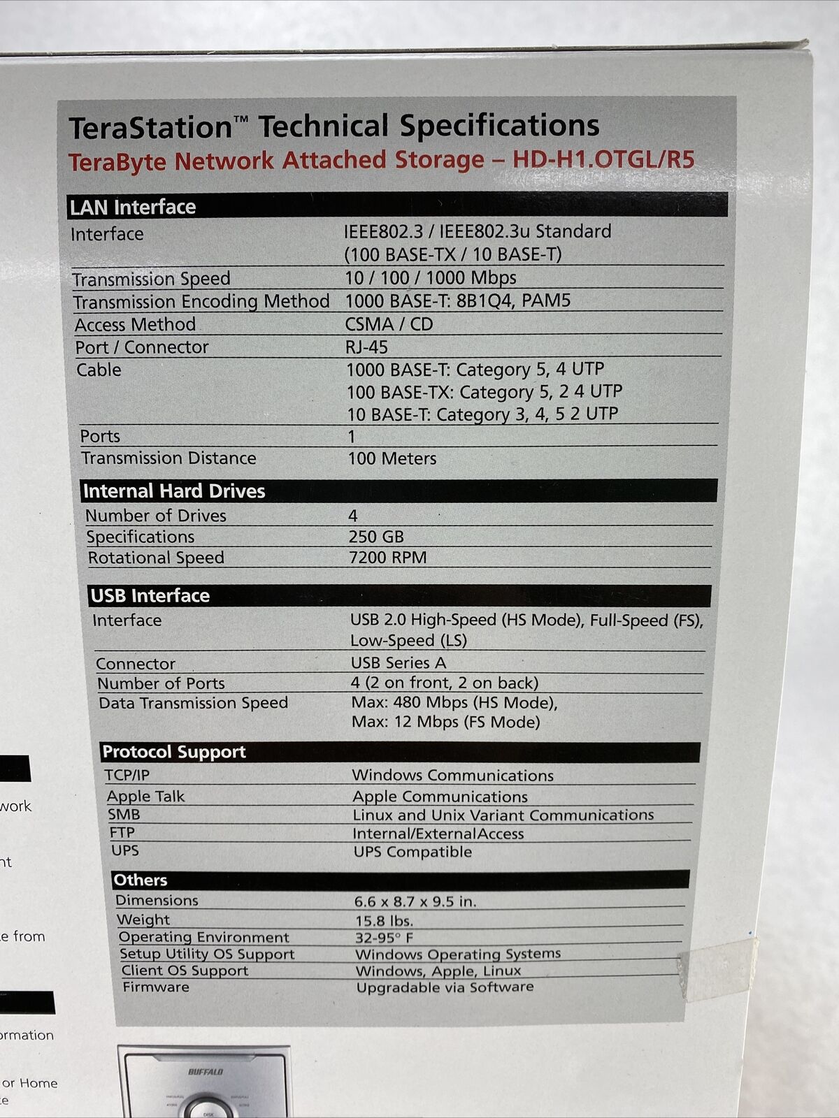 Buffalo HD-H1.0TGL/R5 Network Attached Storage
