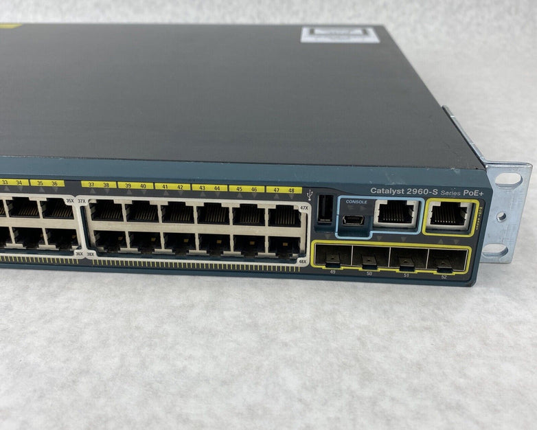Cisco Catalyst 2960-S Series PoE+ WS-C29605-48FPS-L V03  48-Port Ethernet Switch