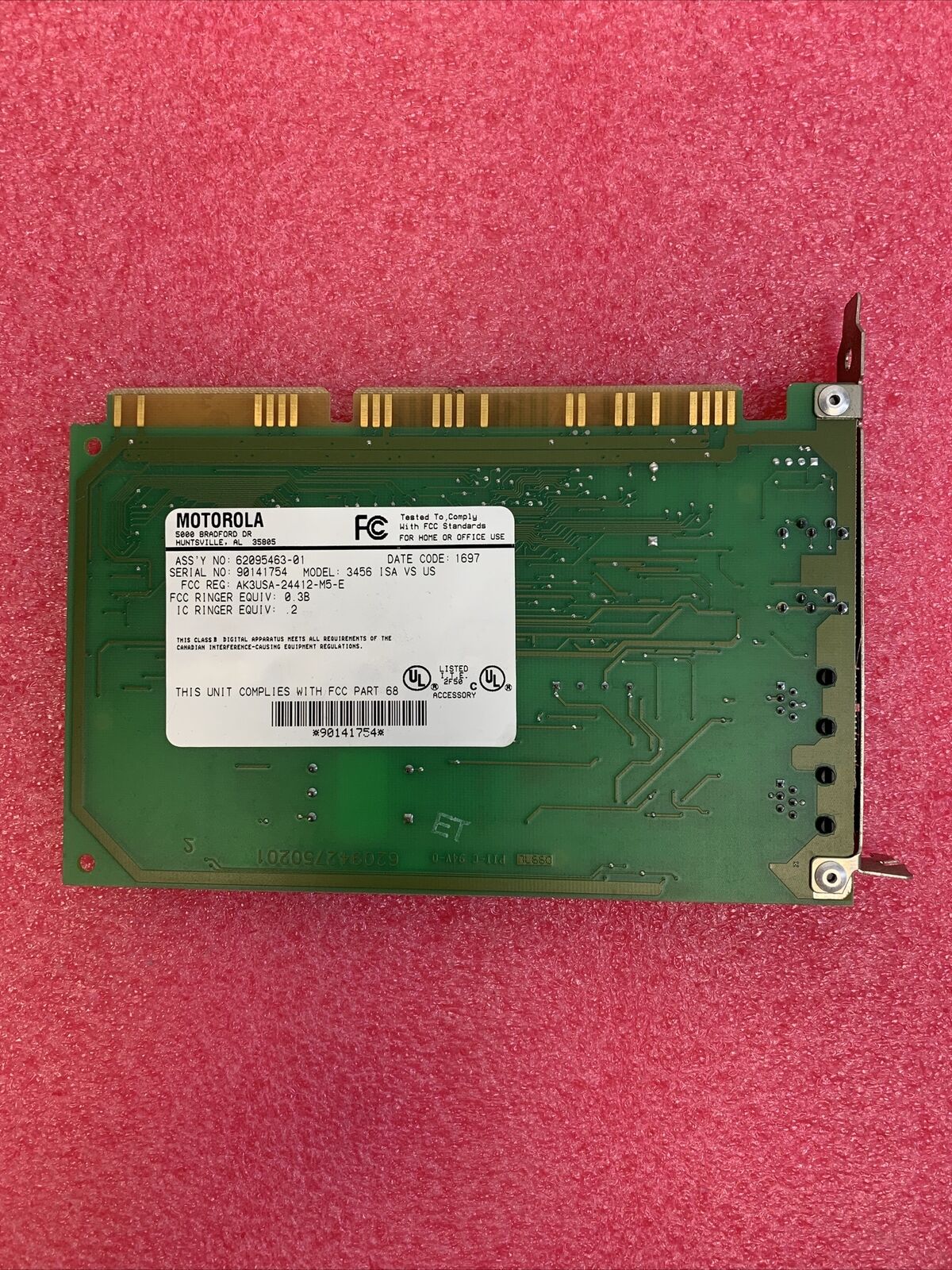 Motorola 3456 ISA VS US Modem Card