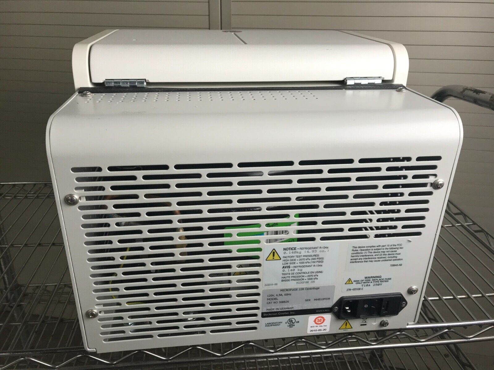 Beckman Coulter Microfuge 22R Refrigerated Centrifuge F241.15 Rotor - Door Error