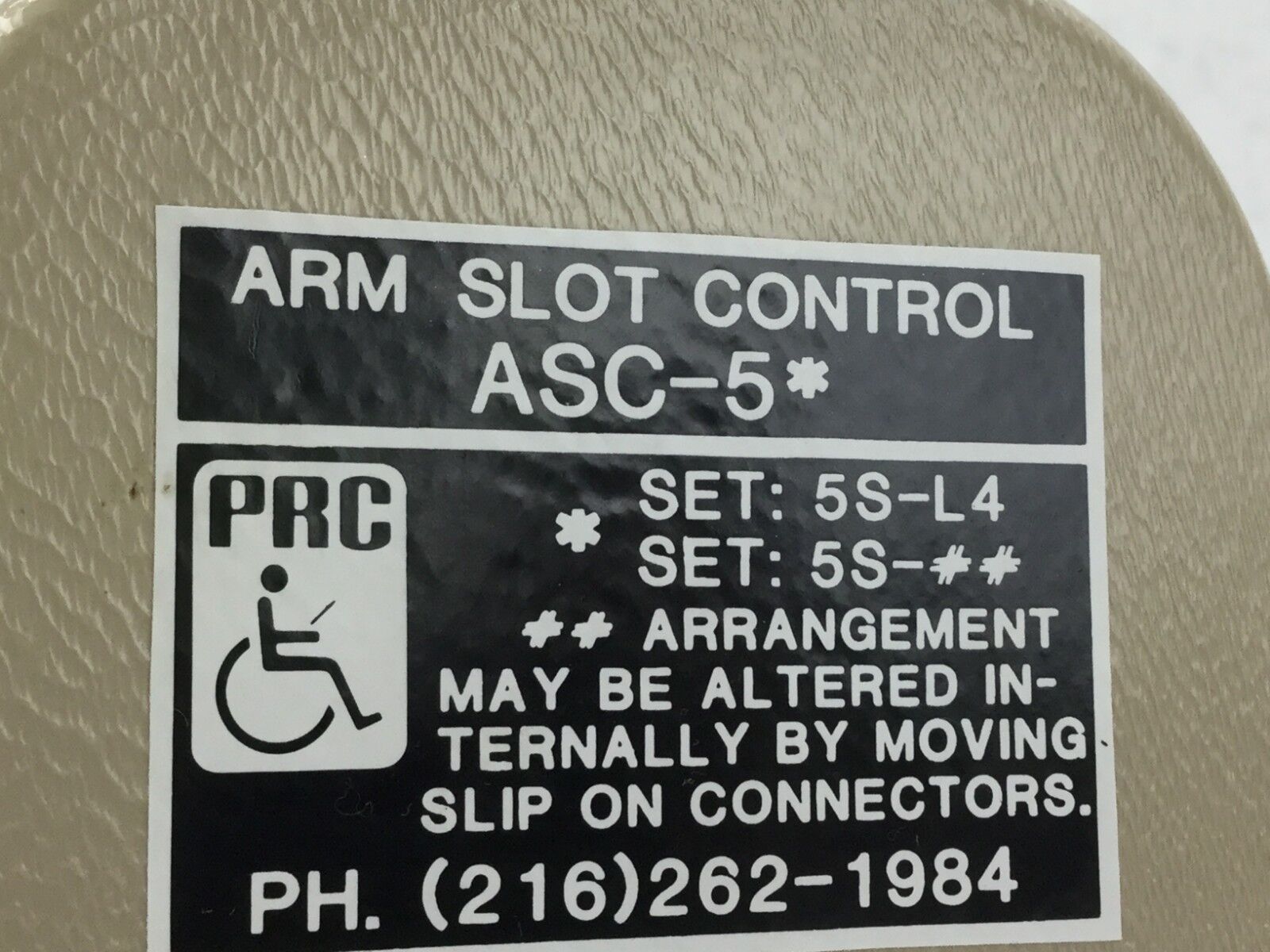 PRC Arm Slot Control ASC-5  UNTESTED  PARTS OR REPAIR ONLY