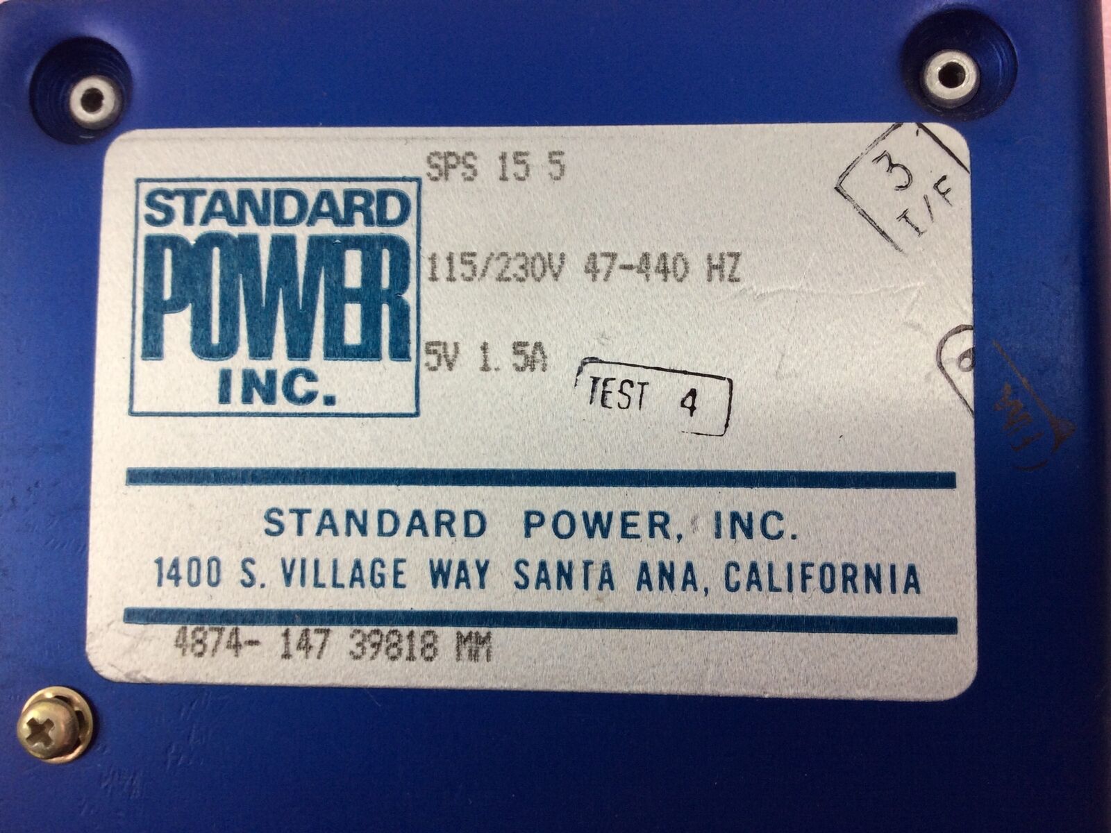 Standard Power Inc. SPS 15-15 Power Supply 15V 0.7A